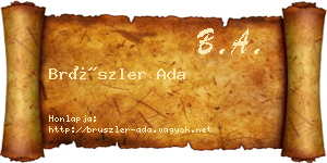 Brüszler Ada névjegykártya